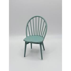 1:12 Scale Miniature Spindle Back Dining Chair Mint Green Dollhouse Furniture